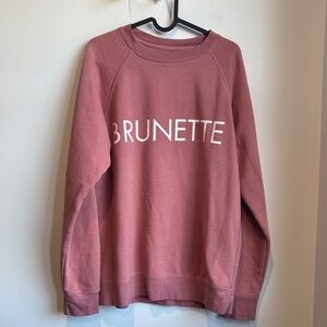 Brunette The Lable Pink Crew Neck Sweater M/L